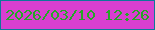文字の大きさ：2、枠の色：0c789a、背景の色：d83fd0、文字の色：24a727 無料ブログパーツのブログ時計