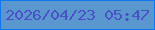 文字の大きさ：1、枠の色：0c79f3、背景の色：5997ce、文字の色：4a51c6 無料ブログパーツのブログ時計