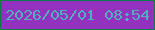 文字の大きさ：3、枠の色：0c7a49、背景の色：9332be、文字の色：53afbd 無料ブログパーツのブログ時計
