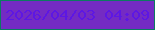 文字の大きさ：4、枠の色：0c7a61、背景の色：742bc3、文字の色：5d17e3 無料ブログパーツのブログ時計
