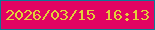 文字の大きさ：3、枠の色：0c7a96、背景の色：e20462、文字の色：e2d039 無料ブログパーツのブログ時計