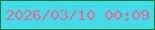 文字の大きさ：5、枠の色：0c7d3b、背景の色：44dae7、文字の色：df6a96 無料ブログパーツのブログ時計