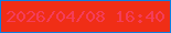 文字の大きさ：4、枠の色：0c7fe2、背景の色：f02e16、文字の色：f43d59 無料ブログパーツのブログ時計