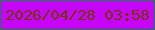 文字の大きさ：2、枠の色：0c814b、背景の色：c705fa、文字の色：703705 無料ブログパーツのブログ時計