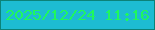 文字の大きさ：4、枠の色：0c8278、背景の色：1dbcd2、文字の色：1ff75e 無料ブログパーツのブログ時計