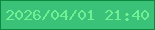 文字の大きさ：1、枠の色：0c893c、背景の色：3ac279、文字の色：71ef94 無料ブログパーツのブログ時計
