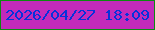 文字の大きさ：1、枠の色：0c8a11、背景の色：c32aba、文字の色：0732db 無料ブログパーツのブログ時計