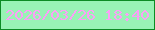 文字の大きさ：1、枠の色：0c8c24、背景の色：98f3b5、文字の色：faa0f6 無料ブログパーツのブログ時計