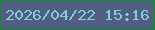 文字の大きさ：2、枠の色：0c8d2a、背景の色：4f5e81、文字の色：84cedc 無料ブログパーツのブログ時計
