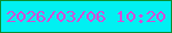 文字の大きさ：3、枠の色：0c8d2f、背景の色：01f0f2、文字の色：d74ad8 無料ブログパーツのブログ時計