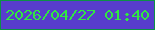 文字の大きさ：5、枠の色：0c9146、背景の色：583dcc、文字の色：31e741 無料ブログパーツのブログ時計