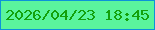 文字の大きさ：2、枠の色：0c93d9、背景の色：5af59d、文字の色：13a10b 無料ブログパーツのブログ時計