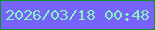 文字の大きさ：3、枠の色：0c9425、背景の色：7762fa、文字の色：84f3bd 無料ブログパーツのブログ時計