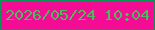 文字の大きさ：4、枠の色：0c9457、背景の色：f40d94、文字の色：4fb962 無料ブログパーツのブログ時計