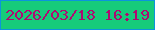 文字の大きさ：2、枠の色：0c94dc、背景の色：16cb7a、文字の色：b00971 無料ブログパーツのブログ時計