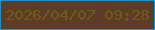 文字の大きさ：3、枠の色：0c94dc、背景の色：5e3b27、文字の色：696015 無料ブログパーツのブログ時計