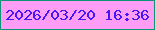 文字の大きさ：4、枠の色：0c9575、背景の色：fd9df6、文字の色：4417f4 無料ブログパーツのブログ時計