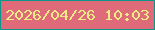 文字の大きさ：1、枠の色：0c968a、背景の色：df6a7a、文字の色：efec85 無料ブログパーツのブログ時計