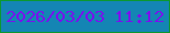 文字の大きさ：2、枠の色：0c9831、背景の色：1485b4、文字の色：7812ee 無料ブログパーツのブログ時計