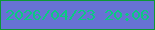 文字の大きさ：4、枠の色：0c9834、背景の色：6772d4、文字の色：0bca82 無料ブログパーツのブログ時計