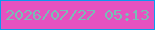 文字の大きさ：5、枠の色：0c9aee、背景の色：e552c0、文字の色：78beb5 無料ブログパーツのブログ時計