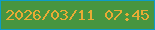 文字の大きさ：4、枠の色：0c9cc7、背景の色：47953f、文字の色：e8ab35 無料ブログパーツのブログ時計