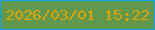 文字の大きさ：2、枠の色：0ca3e8、背景の色：62974e、文字の色：d9a509 無料ブログパーツのブログ時計