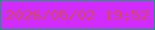 文字の大きさ：2、枠の色：0ca469、背景の色：d22bfe、文字の色：cc4e5c 無料ブログパーツのブログ時計