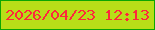 文字の大きさ：3、枠の色：0ca602、背景の色：b8de18、文字の色：fe283c 無料ブログパーツのブログ時計
