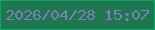 文字の大きさ：4、枠の色：0ca768、背景の色：217652、文字の色：7a81b7 無料ブログパーツのブログ時計
