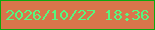 文字の大きさ：2、枠の色：0ca80e、背景の色：d8754b、文字の色：56f87f 無料ブログパーツのブログ時計
