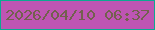 文字の大きさ：1、枠の色：0ca991、背景の色：be55b3、文字の色：73604e 無料ブログパーツのブログ時計