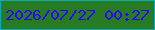 文字の大きさ：4、枠の色：0ca9bb、背景の色：267b23、文字の色：2b07f9 無料ブログパーツのブログ時計