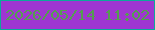 文字の大きさ：2、枠の色：0caa9a、背景の色：9f36d1、文字の色：559d51 無料ブログパーツのブログ時計
