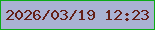 文字の大きさ：4、枠の色：0cab17、背景の色：aab2d3、文字の色：651f17 無料ブログパーツのブログ時計