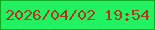 文字の大きさ：2、枠の色：0cad25、背景の色：22f163、文字の色：a63c1b 無料ブログパーツのブログ時計