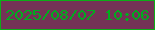 文字の大きさ：3、枠の色：0cae17、背景の色：743356、文字の色：00ad1e 無料ブログパーツのブログ時計