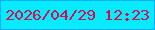 文字の大きさ：1、枠の色：0caefa、背景の色：07ebff、文字の色：d00f52 無料ブログパーツのブログ時計