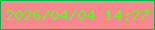 文字の大きさ：5、枠の色：0cb045、背景の色：f8878e、文字の色：64f529 無料ブログパーツのブログ時計