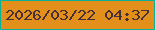 文字の大きさ：5、枠の色：0cb098、背景の色：e28f1b、文字の色：453035 無料ブログパーツのブログ時計