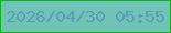 文字の大きさ：1、枠の色：0cb216、背景の色：6fc4b5、文字の色：579cb8 無料ブログパーツのブログ時計