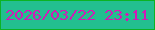 文字の大きさ：4、枠の色：0cb323、背景の色：23bf8f、文字の色：d11bb6 無料ブログパーツのブログ時計