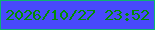 文字の大きさ：5、枠の色：0cb471、背景の色：4849fb、文字の色：028d01 無料ブログパーツのブログ時計