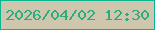 文字の大きさ：1、枠の色：0cb591、背景の色：cec7ae、文字の色：2aac7e 無料ブログパーツのブログ時計