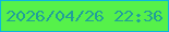 文字の大きさ：2、枠の色：0cb5de、背景の色：56f14a、文字の色：21a098 無料ブログパーツのブログ時計
