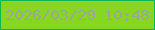 文字の大きさ：1、枠の色：0cb654、背景の色：87d721、文字の色：9ca69c 無料ブログパーツのブログ時計