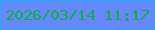 文字の大きさ：4、枠の色：0cb6fa、背景の色：6687fd、文字の色：0cb33f 無料ブログパーツのブログ時計
