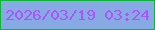 文字の大きさ：4、枠の色：0cb731、背景の色：87aae4、文字の色：aa54ff 無料ブログパーツのブログ時計