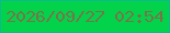 文字の大きさ：2、枠の色：0cbb8c、背景の色：03d34b、文字の色：767549 無料ブログパーツのブログ時計