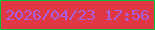 文字の大きさ：1、枠の色：0cbe38、背景の色：e03745、文字の色：a75fdd 無料ブログパーツのブログ時計